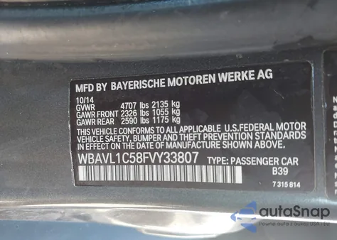 2015 BMW X1 xDrive28I from USA, damaged, VIN WBAVL1C58FVY33807